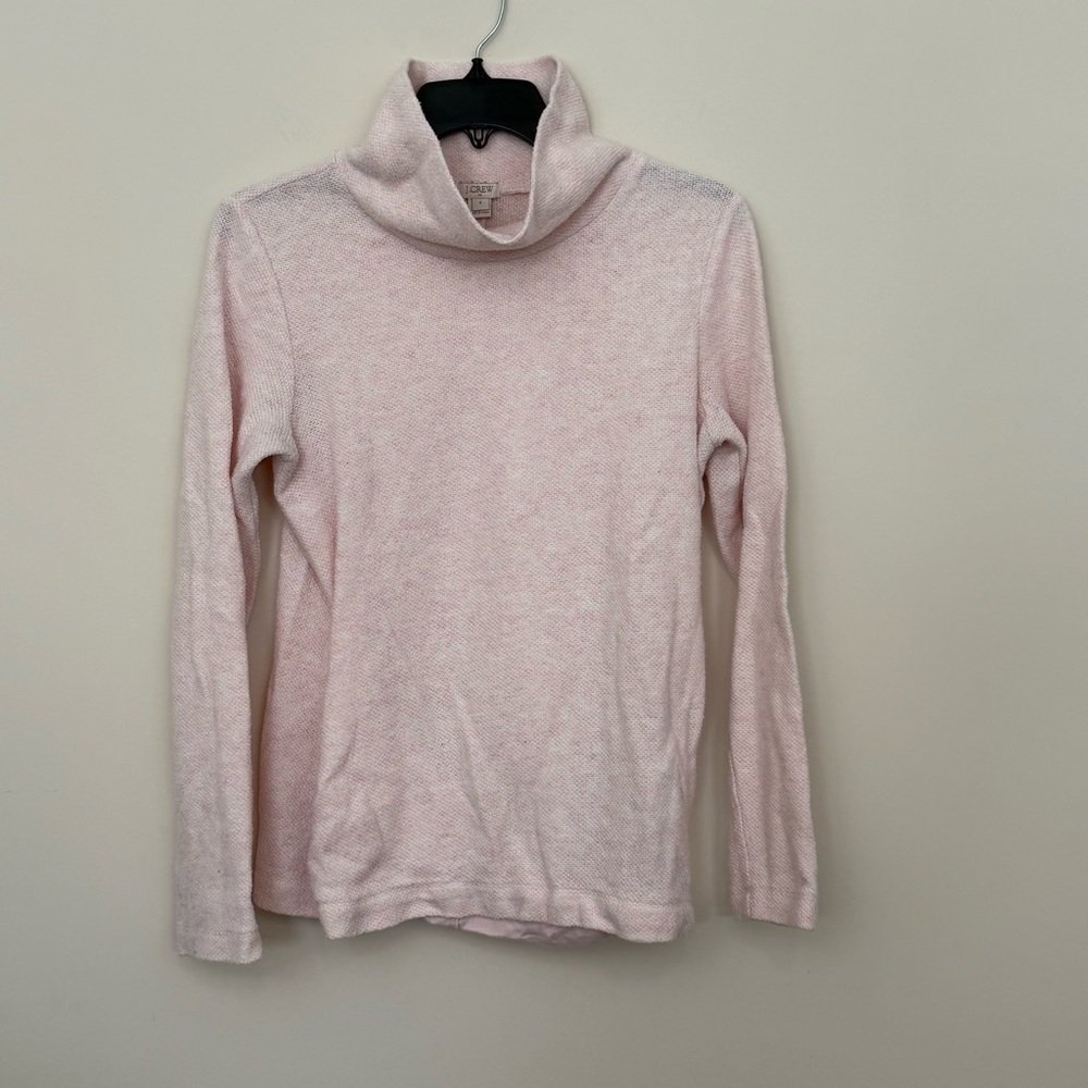 J. Crew Pink Cowl Neck Sweatshirt-Type Athletic Lightweight Knit Pockets
